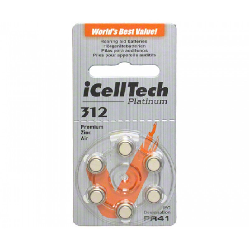 батарейки icelltech тип 312 для слух. аппаратов jh-906 (компл. 6шт.)